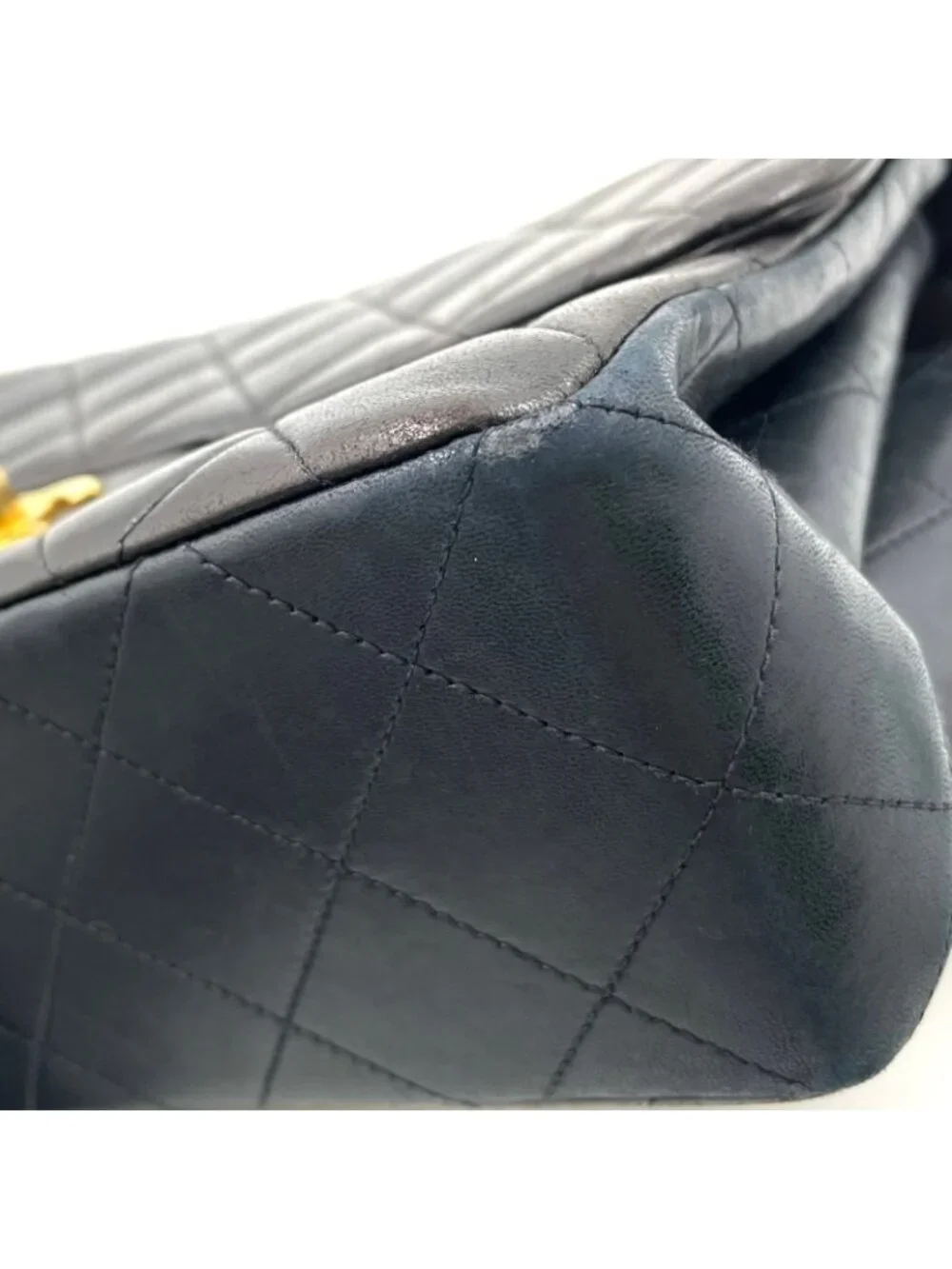 ★SOLD★ Chanel Double Face Quilted Lambskin Black Chain Shoulder Bag Silver - Picture 13 of 15